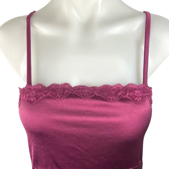 Cotton On Purple Lace Spaghetti Silk Satin Sleeveless Mini Cami Slip Dress Sz S - Picture 4 of 6